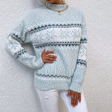 Women's Knitwear Autumn And Winter New Christmas Jacket Half-High Snowflake Sweater