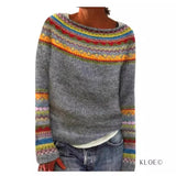 New Sweater Women's Wish Hot Selling Round Collar Color Loose Fashion Knitted Shirt