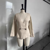 2025 Autumn New Fashion Hottie Lace Splicing Coat Top Fake Two Hit Bottom Women's Clothing