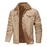Autumn And Winter Men's Jacket With Velvet Cotton Work Clothes Casual Jacket Jacket