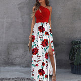 2025 New Slanted Shoulder Dress Temperament Sleeveless Sexy High-Waist Open Skirt Women's Dress