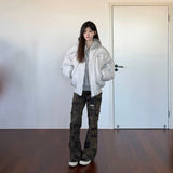 Deconstructing Curved Flying Cotton Jacket Boxy Loose Warm Cotton Coat Men And Women The Same Fried Street Clothes