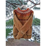 Wish Hot New Sweater Women's Round Collar Color Loose Fashion Knitted Shirt Long Sleeve