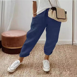 2025 Women Cotton Trousers Pocket Tight Slacks Women's Pants