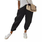2025 Women Cotton Trousers Pocket Tight Slacks Women's Pants