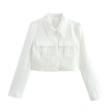 Spring 2025 New Women's Double Pocket Coat Top + Pants Suit