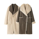 In The Autumn Of 2025, Women's Clothing Double-Sided Wears Long Coat Coat Large Collar
