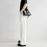 Superior Sensing White Jeans Men's And Women's Loose Straight Drags Broad Legged Couple Casual Cleanfit Pants