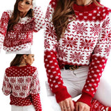 Women's Knitwear Autumn And Winter New Christmas Jacket Half-High Snowflake Sweater