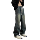 Fashion Niche Jeans Men 2025 New Spring And Autumn High Street Retro Old High Street Wide Legs Long Pants