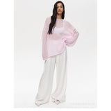 2025 Spring Summer Hollow Sweater Women In Wind Loose Knitted Long-Sleeved Cover Ice Cream Fashion