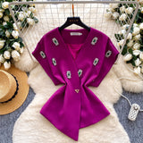 Fashion Suit Women's Korean Version Of Loose Knitted Hoodie Two Sets Of Leisure High-Rise Thin Straight Broad Leg Pants