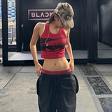 Women's 2025 Summer New Jennie With The Same Hottie Printed Vest High-Waisted Straight Casual Pants