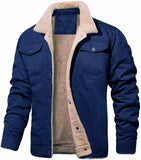 Autumn And Winter Men's Jacket With Velvet Cotton Work Clothes Casual Jacket Jacket