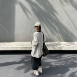 Vintage Heavy Striped Letter Embroidered Edstle Men And Women Loose Striped Round Collar Design Blouse