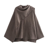 Ins New Women's Dress With Asymmetrical Scarf Short Knitted Coat