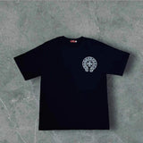 T-Shirt Trendy Retro Print Round-Neck Short-Sleeved Men's Loose Cotton Free-Fitting Hiphop Pants Couple Suit